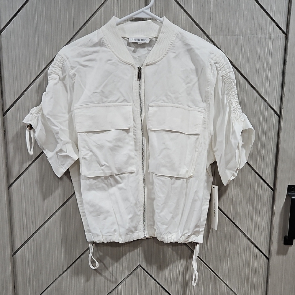 Calvin Klein Ivory Short-Sleeve Jacket